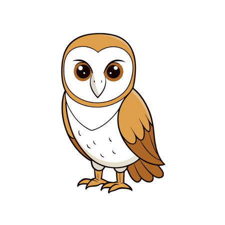 Stylized barn owl vector illustration on a white backgroundのイラスト素材