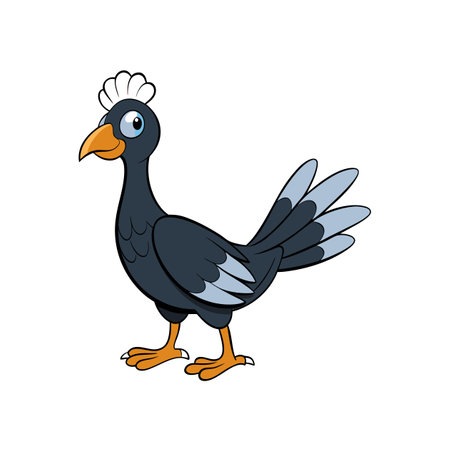 Cartoon Black Chicken Isolated on White Background Illustrationのイラスト素材