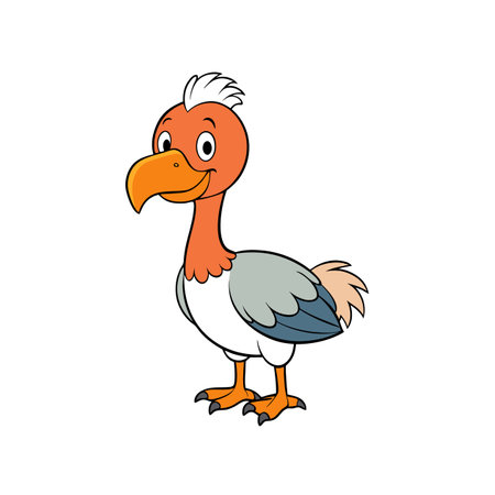Cartoon bird character isolated on white background illustrationのイラスト素材