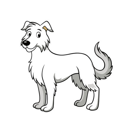 Cartoon style happy dog full body character illustrationのイラスト素材