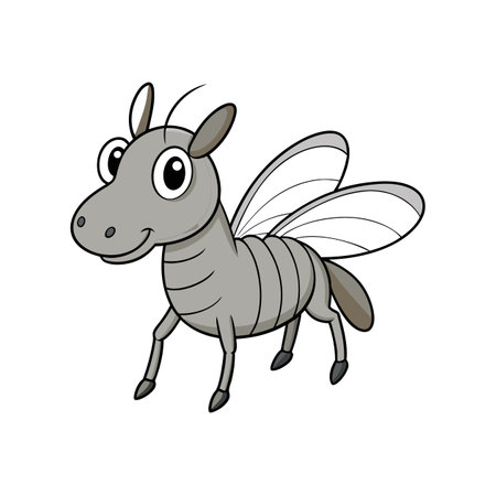 Cartoon zebra-horse with insect wings on a white backgroundのイラスト素材