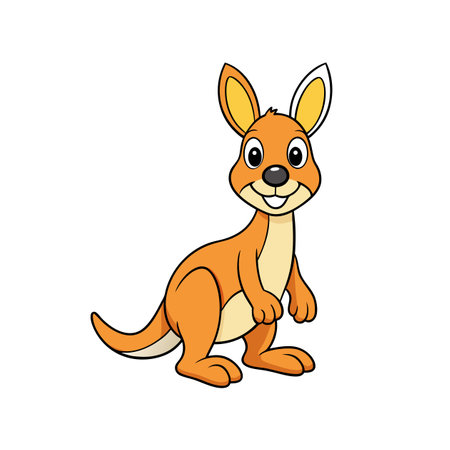 Cartoon kangaroo illustration on a white backgroundのイラスト素材