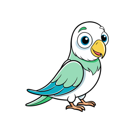 Cute cartoon parrot illustration with bright colors and playful expression