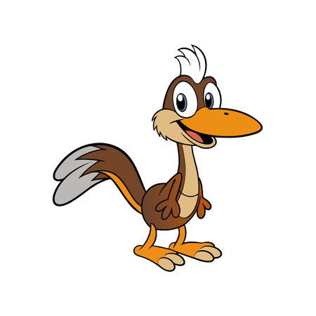Cheerful Cartoon Roadrunner Illustration on White Background Smilingのイラスト素材