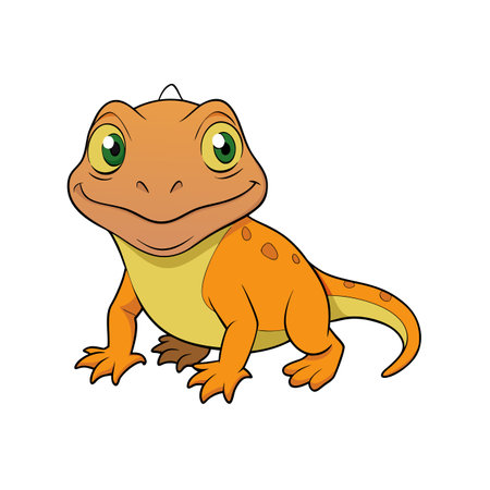 Friendly cartoon lizard illustration isolated on white backgroundのイラスト素材