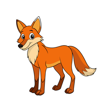Cartoon fox illustration, friendly and approachable character design elementのイラスト素材
