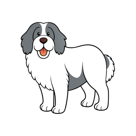 Cartoon Bernese Mountain Dog vector illustration on white backgroundのイラスト素材