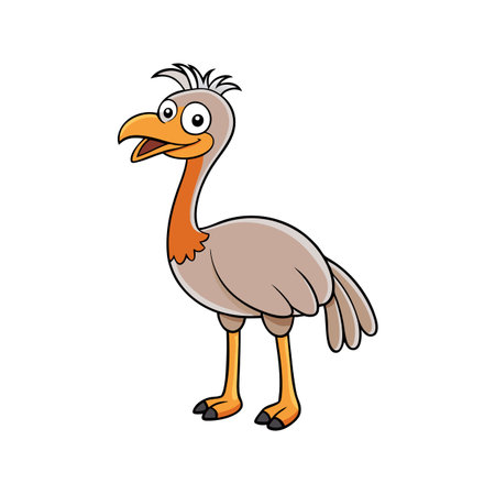 Cartoon Ostrich Vector Illustration for Children's Designsのイラスト素材