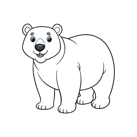 Cartoon style polar bear isolated on a white backgroundのイラスト素材