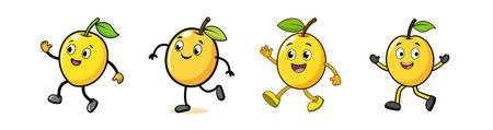 Cartoon Mascot Character Mascot Fruit Mascot Vector Illustrationのイラスト素材