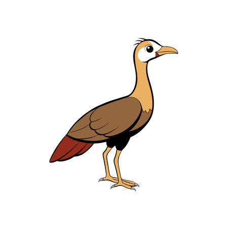 Flat design vector illustration of a brushland tinamouのイラスト素材