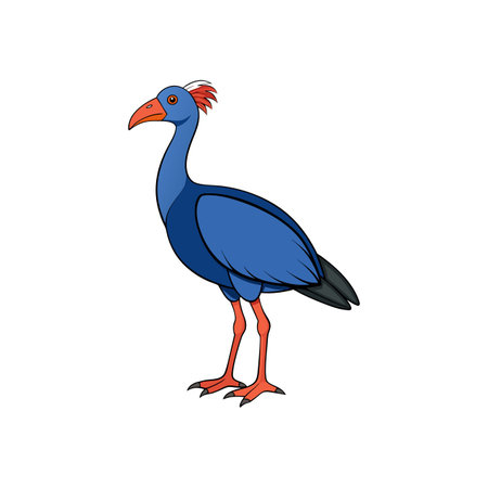 Vibrant cartoon bird illustration on solid white backgroundのイラスト素材