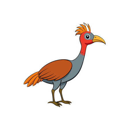 Cartoon image of a colorful bird with a crestのイラスト素材