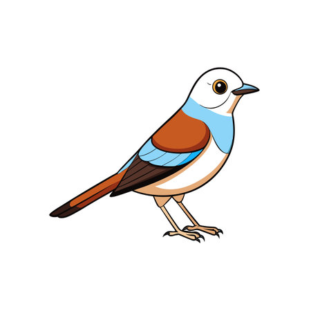Charming cartoon bird with vibrant plumage isolated on whiteのイラスト素材
