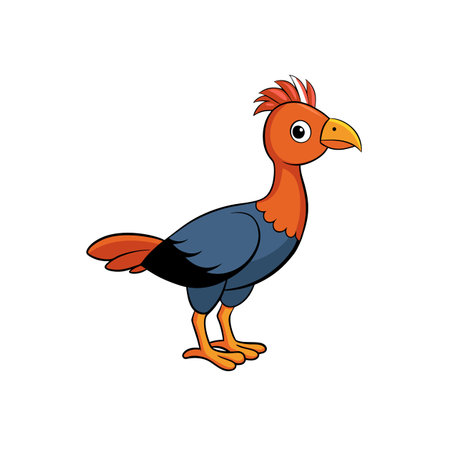 Cartoon orange and blue bird illustration isolated on whiteのイラスト素材