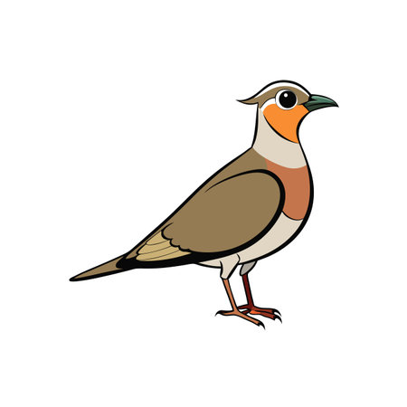 Stylized Vector Illustration of a Colorful Bird on Whiteのイラスト素材