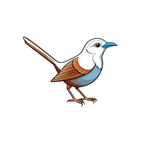 Cartoon bird with blue beak in standing positionのイラスト素材