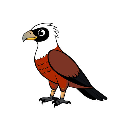 Cartoon stylized bird of prey with vibrant color paletteのイラスト素材