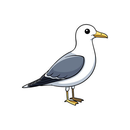 Cartoon seagull illustration on white background in a vectorのイラスト素材