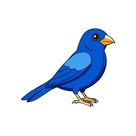 Vibrant blue bird cartoon illustration isolated on white backgroundのイラスト素材