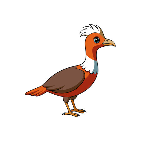 Cartoon illustration of a colorful pheasant in a flat styleのイラスト素材
