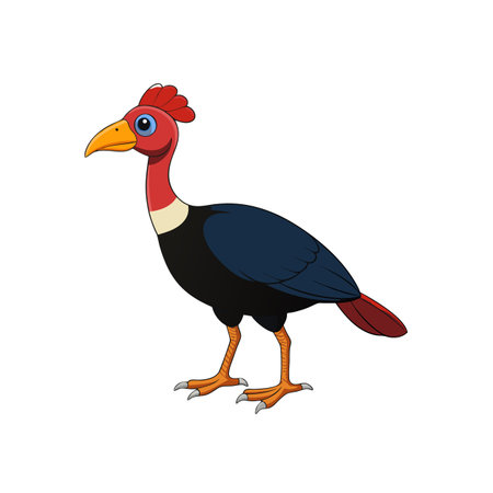 Cartoon megapode bird illustration standing on white background vectorのイラスト素材