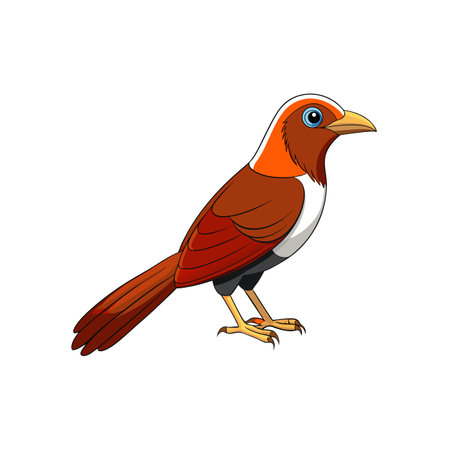 Cartoon illustration of a tropical bird with bright colorsのイラスト素材