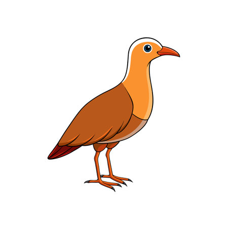 Cartoon bird standing with detailed line art style designのイラスト素材