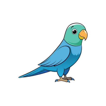 Cartoon parrot vector illustration isolated on white backgroundのイラスト素材