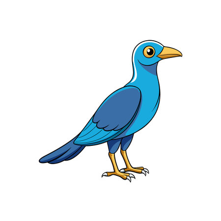 Illustration of a stylized blue bird on a white backgroundのイラスト素材