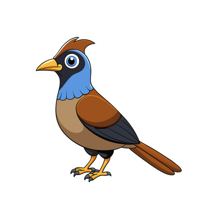 Cute cartoon bird character illustration on white backgroundのイラスト素材