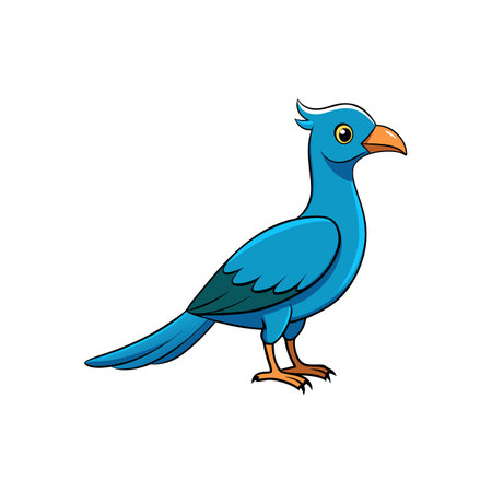 Illustration of a blue bird with orange beak and legsのイラスト素材