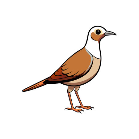 Cartoon Robin Illustration with Bold Outline on White Backgroundのイラスト素材