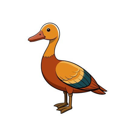 Cartoon duck illustration with vibrant colors on white backgroundのイラスト素材