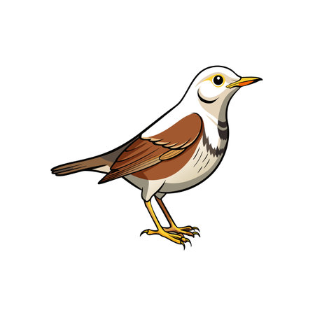 Illustration of a thrush in graphic novel styleのイラスト素材