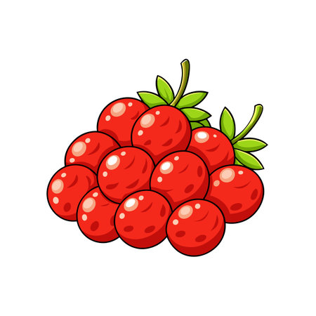 Cartoon style image of vibrant red grapes bunchのイラスト素材