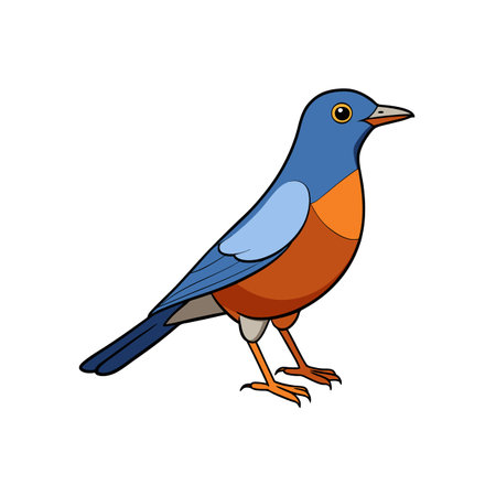Bluebird illustration with vibrant colors and clean vector graphicsのイラスト素材