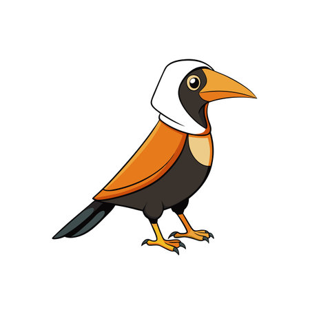 Cartoon bird illustration on a white background stock imageのイラスト素材