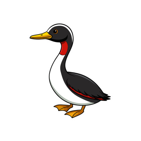 Cartoon illustration of a cute Atitlan grebe birdのイラスト素材