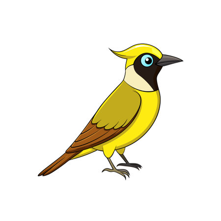 Stylized Yellow Bird Illustration on White Background for Stockのイラスト素材