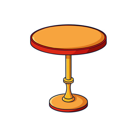 Cartoon style small round table on white background isolatedのイラスト素材