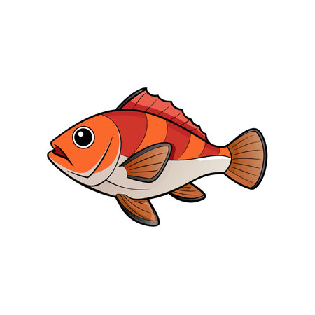 Vibrant cartoon fish illustration against a plain white background