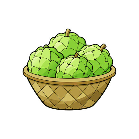 Artichokes in a basket illustration for graphic art usesのイラスト素材