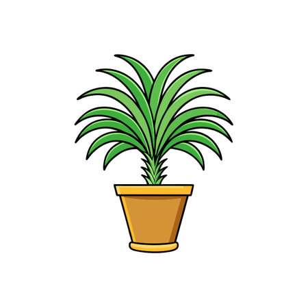 Plant in pot icon. Cartoon illustration of plant in pot vector icon for webのイラスト素材