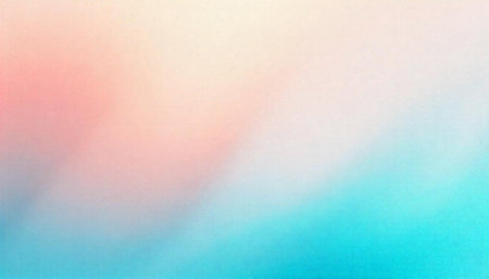 Soft pastel gradient background with pink, beige, and turquoise