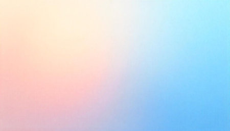 Pastel gradient background with soft peach and blue hues