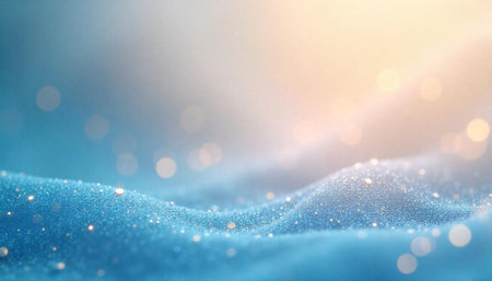 Abstract blue fabric with glitter and bokeh background