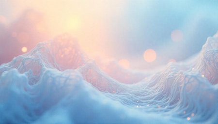 Abstract ethereal landscape with soft colors and dreamy textureの写真素材
