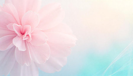 Dreamy pink flower blossom on a soft pastel backgroundの写真素材