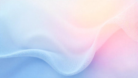Soft pastel fabric wave background with gradient lighting effect
